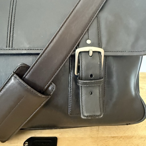 Coach Thompson Executive Black Leather Laptop Bag Briefcase Attache 6455 - Picture 7 of 16